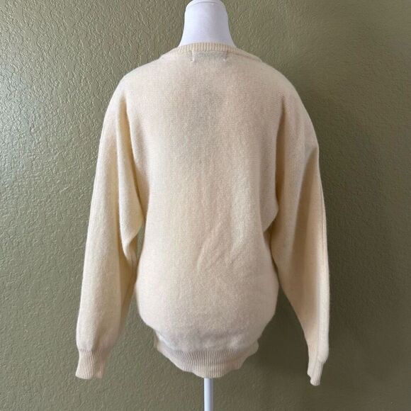 Vivien Forest Size S Beaded Pearl Embroidered Sweater Cream Coquette Grannycore - Picture 6 of 10